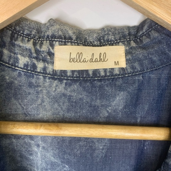 Bella Dahl Blouse Womens Size Medium Tie Dye Button High Low Bohemian Blue Boho - Picture 4 of 11